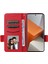 Xiaomi Redmi Için Note 13 Pro+ 5g Case Litchi Doku Pu Deri Deri Cüzdan Telefon Koruyucusu Kayış Kırmızısı (Yurt Dışından) 2