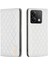 Xiaomi Için Redmi Note 13 4g Deri Kasa Eşkenar Dörtgen Desen Telefon Kapak-Beyaz (Yurt Dışından) 1