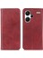 Xiaomi Için Redmi Note 13 Pro+ 5g Cep Telefon Kılıfları Bölünmüş Deri Cüzdan Kapak-Kırmızı (Yurt Dışından) 1