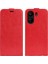 Xiaomi Redmi Için Dikey Flip Case 13C 4g/poco C65 4g Kabuk Çılgın At Doku Deri Telefon Kapak-Kırmızı (Yurt Dışından) 1