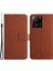 Xiaomi 13T/13T Pro/redmi K60 Ultra Case Pu Deri Rhombus Desen Stand Akıllı Telefon Kapak Kahverengi (Yurt Dışından) 1