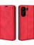 Xiaomi Redmi Için 13C 4g/poco C65 4g Kasa Deri Manyetik Cilt Touch Akıllı Telefon Kapak-Kırmızı (Yurt Dışından) 1