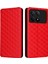 Xiaomi Redmi Için K70E 5g/poco X6 Pro 5g Case Rhombus Desen Deri Kapak-Kırmızı (Yurt Dışından) 1