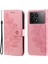 Xiaomi Için Redmi K70 Pro 5G/K70 5g Flip Encet Bilek Kayış Pu Deri Deri Telefon Standı Kılıf Pembe (Yurt Dışından) 1