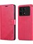 Xiaomi Için Redmi K70E 5g Koyun Derisi Dokusu Deri Kasa Telefon Cüzdan-Kırmızı (Yurt Dışından) 1