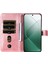 Xiaomi Için 14 Cüzdan Telefon Kılıfı Buzağı Dokusu Şok Geçirmez Deri Flip Kapak Fermuarı ile Cep-Pembe (Yurt Dışından) 2