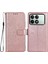 Xiaomi Için Redmi K70E Için 5g Case Pu Deri+Tpu Mandala Çiçek Bilek Strap-Rose Gold ile Baskılı Kapak (Yurt Dışından) 1