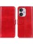 Xiaomi Redmi Için 13C 4g/poco C65 4g Case Anti-Cratch Çılgın At Dokusu Stand Telefon Kapak-Kırmızı (Yurt Dışından) 1