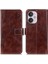 Xiaomi Redmi Için 13C 4g/poco C65 4g Case Slim-Fit Retro Çılgın At Dokusu Cüzdan Deri Telefon Kapak-Kahverengi (Yurt Dışından) 1