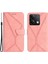 Xiaomi Için Redmi Note 13 4g Manyetik Telefon Kılıfı Ekleme Çizgileri Baskılı Kapak Pembe (Yurt Dışından) 1