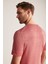 Keten Pamuk Karışım Etnik Desenli Bordo Triko T-Shirt 3