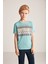 Keten Pamuk Karışım Etnik Desenli Mavi Çocuk Triko T-Shirt 5