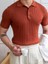 Erkek Polo Yaka Pamuk Saç Örgülü Slim Fit Kısa Kollu Ince Triko Tişört 1