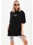 Unisex Baskılı Oversize T-Shirt - Siyah 3