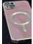 iPhone 14 Plus Uyumlu Magsafe Özellikli Lens Korumalı Renkli Kılıf Pembe 4