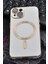iPhone 14 Plus Uyumlu Magsafe Özellikli Lens Korumalı Renkli Kılıf Krem 1