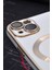 iPhone 14 Plus Uyumlu Magsafe Özellikli Lens Korumalı Renkli Kılıf Krem 3