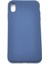 iPhone Xs Max Uyumlu Düz Renk Esnek Yumuşak Silikon Kılıf Rubber Indigo Mavi 2