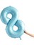 34 inç 8 Açık Mavi Renk Rakam Folyo Balon 1