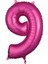 34 inç 9 Pembe Renk Rakam Folyo Balon 1