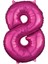 34 inç 8 Pembe Renk Rakam Folyo Balon 1