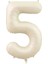 34 inç 5 Krem Renk Rakam Folyo Balon 1