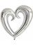 Ortası Boş Gümüş Kalp Folyo Balon 90 Cm 1
