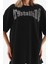 Unisex Taş Desenli Oversize T-Shirt - Beyaz 2