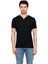 Hscstore Erkek V Yakalı Basic Siyah Tişört - 8401 1