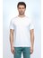Hscstore Erkek Bisiklet Yakalı Basic Beyaz Tişört - 8409 1