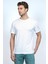 Hscstore Erkek Bisiklet Yakalı Basic Beyaz Tişört - 8409 2