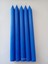 5'li Mavi Şamdan Mumu 1. Kalite Doğal Kokulu Uzun Çubuk Konik Mum 1