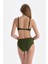 Haki Tül Detaylı Yüksek Bel Bikini Alt 2