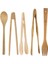 B 3pcs Stilini Ayarla Ahşap Bambu Katı Kaşık Mutfak Alet Seti Çorba Kaşığı Gıda Maşası Bambu Çatal Pişirme Karıştırma Karıştırma Doğal Sofra Takımı (Yurt Dışından) 2