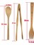 B 3pcs Stilini Ayarla Ahşap Bambu Katı Kaşık Mutfak Alet Seti Çorba Kaşığı Gıda Maşası Bambu Çatal Pişirme Karıştırma Karıştırma Doğal Sofra Takımı (Yurt Dışından) 4