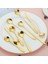 Kısa Coreopsis Stili 6 Adet Altın Çiçek Paslanmaz Çelik Çay Kaşığı Seti Kahve Kaşığı Bal Tatlı Dondurma Kaşığı Uzun Saplı Çay Kaşığı Cafe Sofra Takımı (Yurt Dışından) 3