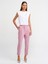 71270 Kıvrık Paça Düz Fit Pantolon-Pembe 1