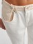 71443 Kemer Bölümü Ekru Beyaz Denim Pantolon-Beyaz 4