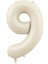 34 inç 9 Krem Renk Rakam Folyo Balon 1