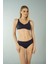 Luplu Toparlayıcı Yüksek Bel Büyük Beden Bikini Takımı - Lacivert 1