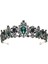 Bronz Yeşil Barok Taç Kırmızı Mavi Yeşil Kristal Gelin Tiaras Taç Vintage Altın Saç Aksesuarları Düğün Rhinestone Diadem Pageant Taçlar (Yurt Dışından) 1