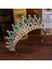 Prenses Tacı Lüks Yeşil Kristal Barok Diadem Rhinestone Gelin Taçlar ve Tiaras Kafa Bandı Düğün Parti Balo Pageant Saç Aksesuarları (Yurt Dışından) 3