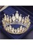 Altın Sarısı Mor Kristal Daire Gelin Diadem Kraliyet Kraliçe Yuvarlak Tiaras Gelin Başı Süsleri Ziyafet Düğün Taç Saç Takı Süsleme (Yurt Dışından) 1