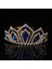 HG508 Altın Mavi Düğün Taç Gelin Şapkalar Prenses Kız Kadın Rhinestones Kristal Tiaras Altın Gelin Parti Taçlar Düğün Saç Aksesuarları (Yurt Dışından) 1