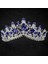 Gümüş Mavi Kmvexo Avrupa Tasarım Kristal Büyük Prenses Kraliçe Taçlar Evlilik Gelin Düğün Saç Aksesuarları Takı Gelin Tiaras Bantlar (Yurt Dışından) 1
