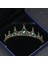 Saf Altın Rengi Moda Vintage Küçük Barok Yeşil Kristal Tiaras Taçlar Kadınlar Kızlar Için Gelin Başlıkları Peçe Tiara Düğün Saç Aksesuarları (Yurt Dışından) 2