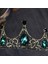 Gül Altın Rengi Moda Vintage Küçük Barok Yeşil Kristal Tiaras Taçlar Kadınlar Kızlar Için Gelin Başlıkları Peçe Tiara Düğün Saç Aksesuarları (Yurt Dışından) 4