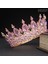 Altın Pembe Vintage Kristal Tiaras ve Taçlar Kraliçe Kral Gelin Pageant Diadem Kadın Erkek Başlığı Düğün Gelin Saç Takı Aksesuarları (Yurt Dışından) 1