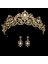 Gümüş Kaplı Düğün Taç Kraliçe Gelin Tiara Gelin Tacı Küpeli Lüks Rhinestone Kafa Bandı Diadem Gelin Saç Takı Süsler (Yurt Dışından) 5