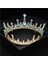 Altın Açık Mavi Barok Vintage Kraliyet Kraliçe Kral Yuvarlak Kristal Düğün Taç Gelin Tiaras ve Taçlar Diadem Gelin Saç Takı Aksesuarları (Yurt Dışından) 1